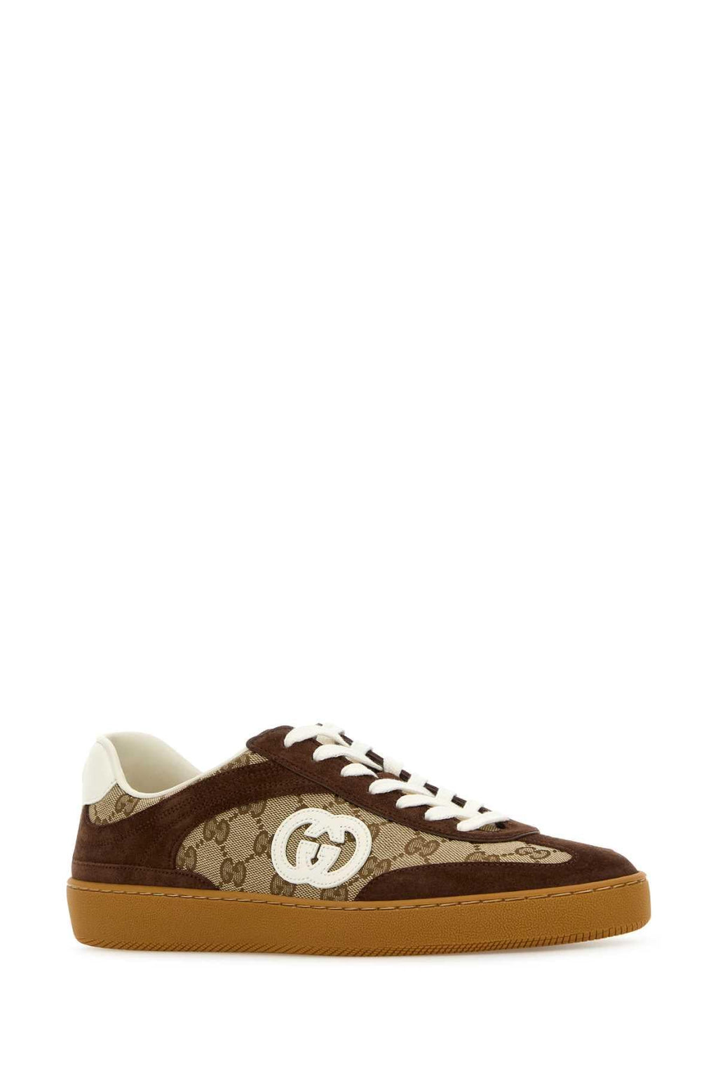 Gucci Men's GG Fabric And Suede Sneakers Shoes lace-up oxfords
