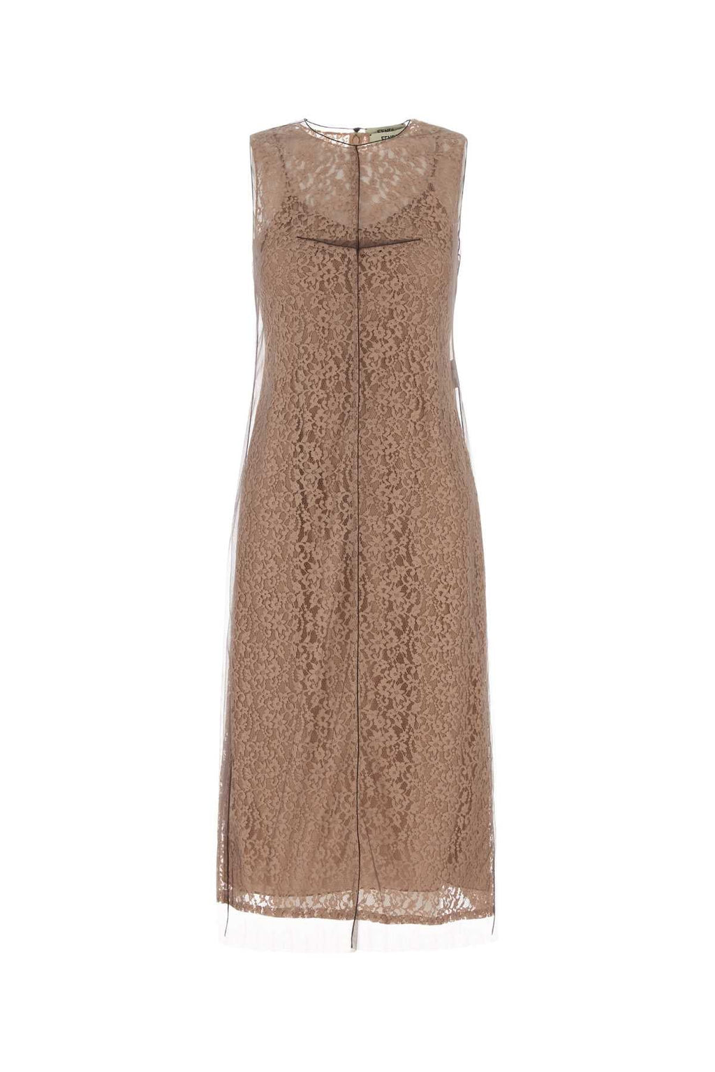 Fendi ladies Biscuit Lace Dress church dressy sleeveless