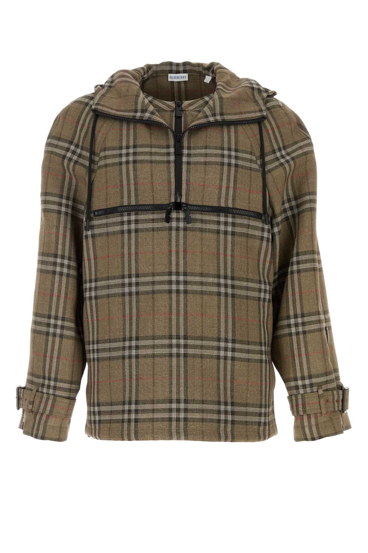 Burberry Men's Embroidered Viscose silk Blend Sweatshirt hoodie quarter zip
