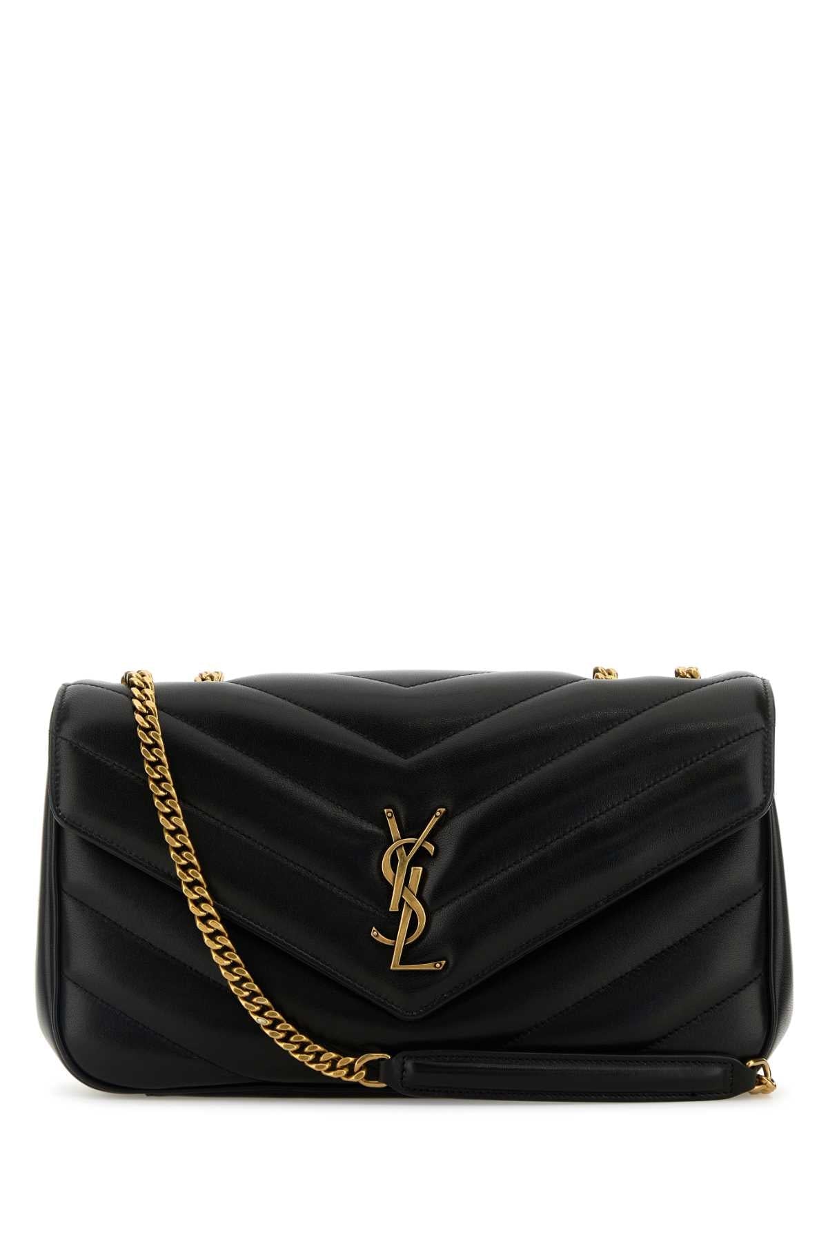 Saint Laurent Ladies YSL Black Leather Medium Loulou Shoulder Bag Purse handbag