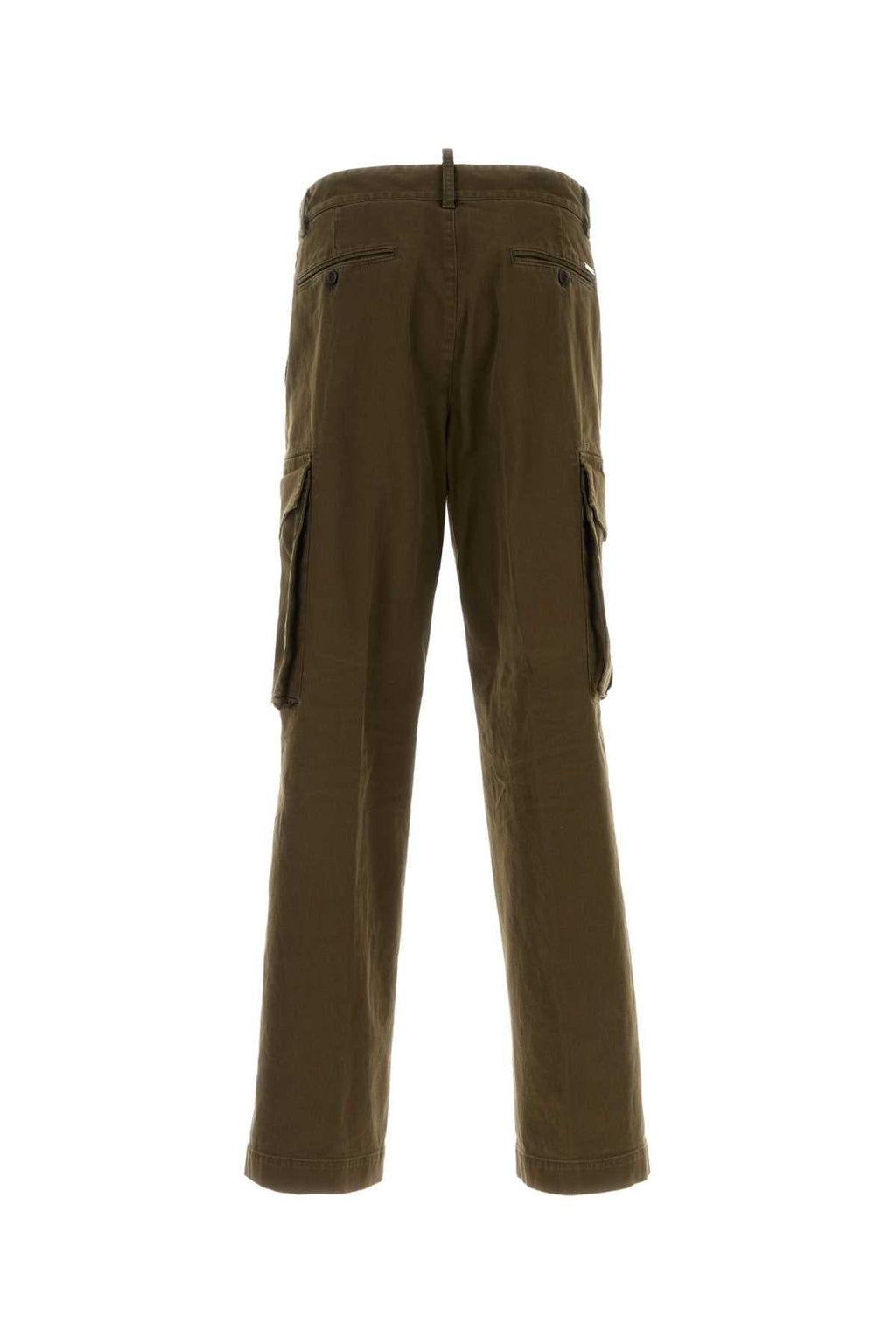 Dsquared Men's Olive Stretch Cotton Loose Cargo Pants Slacks