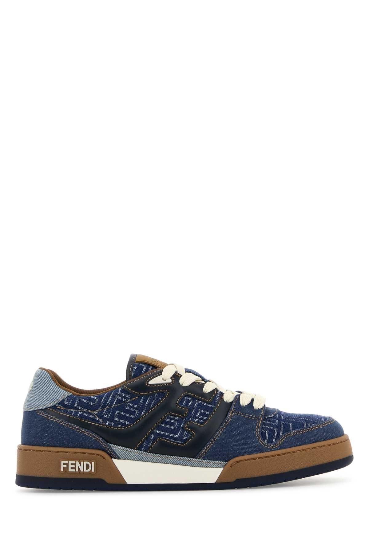 Fendi Men's Denim Match Sneakers Shoes casual