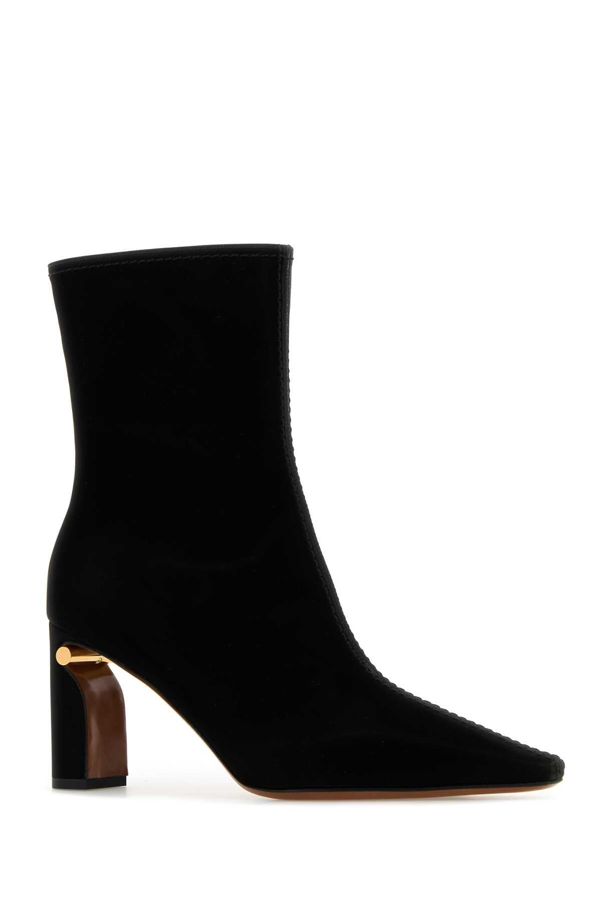 Alexander Mcqueen ladies Black Fabric Ankle Boots heels shoes