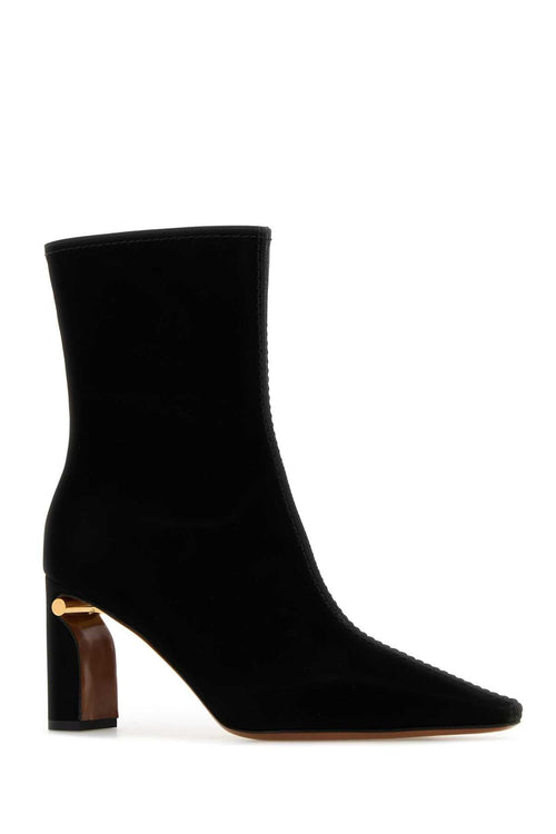 Alexander Mcqueen ladies Black Fabric Ankle Boots heels shoes