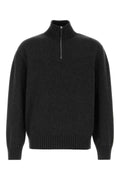 Salvatore Ferragamo Men's Slate Cashmere Blend Sweater quarter zip