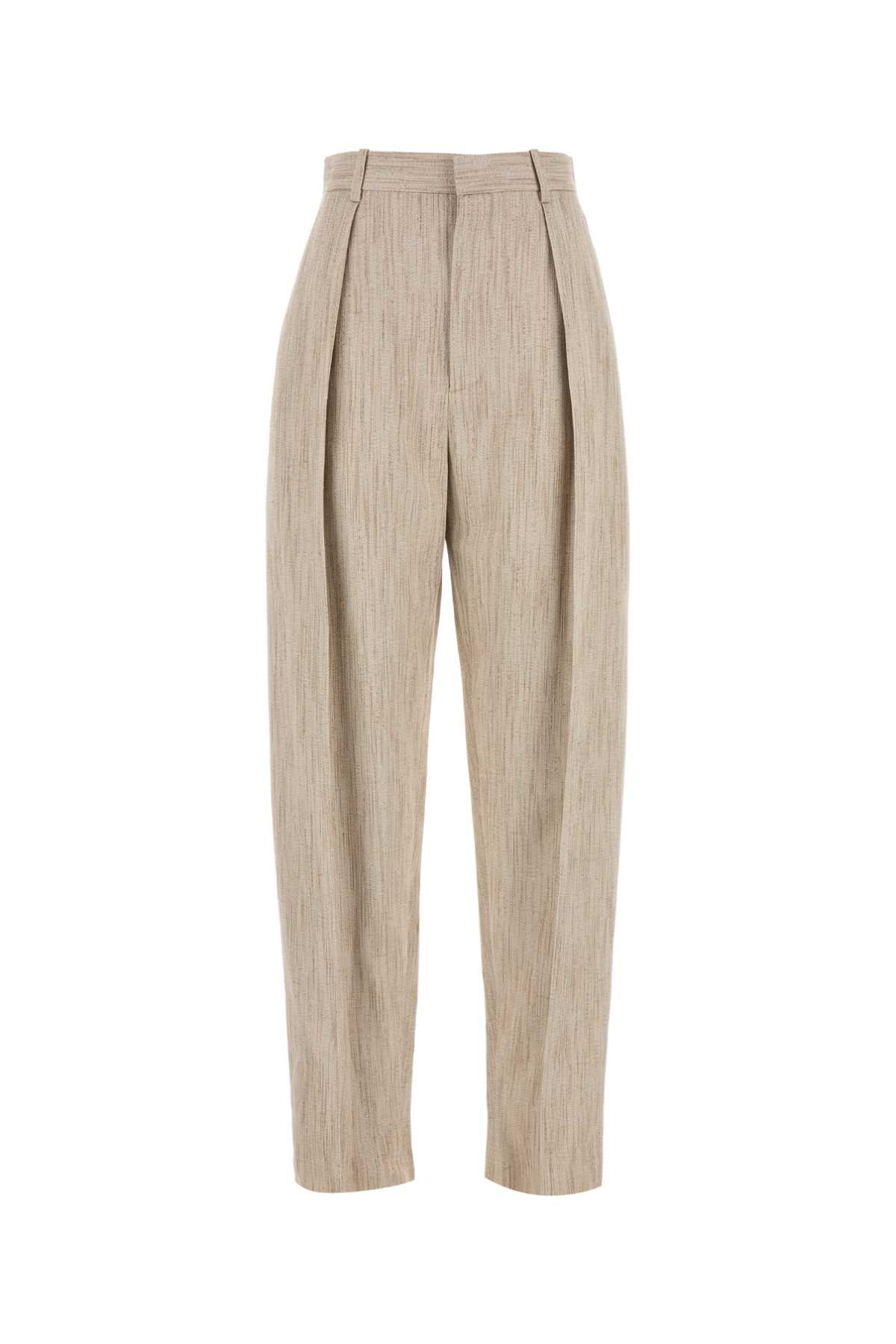 Bottega Veneta Ladies Melange Beige Viscosa Blend Pants Slacks slacks