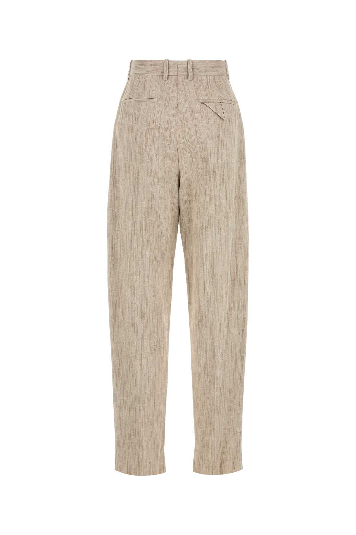 Bottega Veneta Ladies Melange Beige Viscosa Blend Pants Slacks slacks