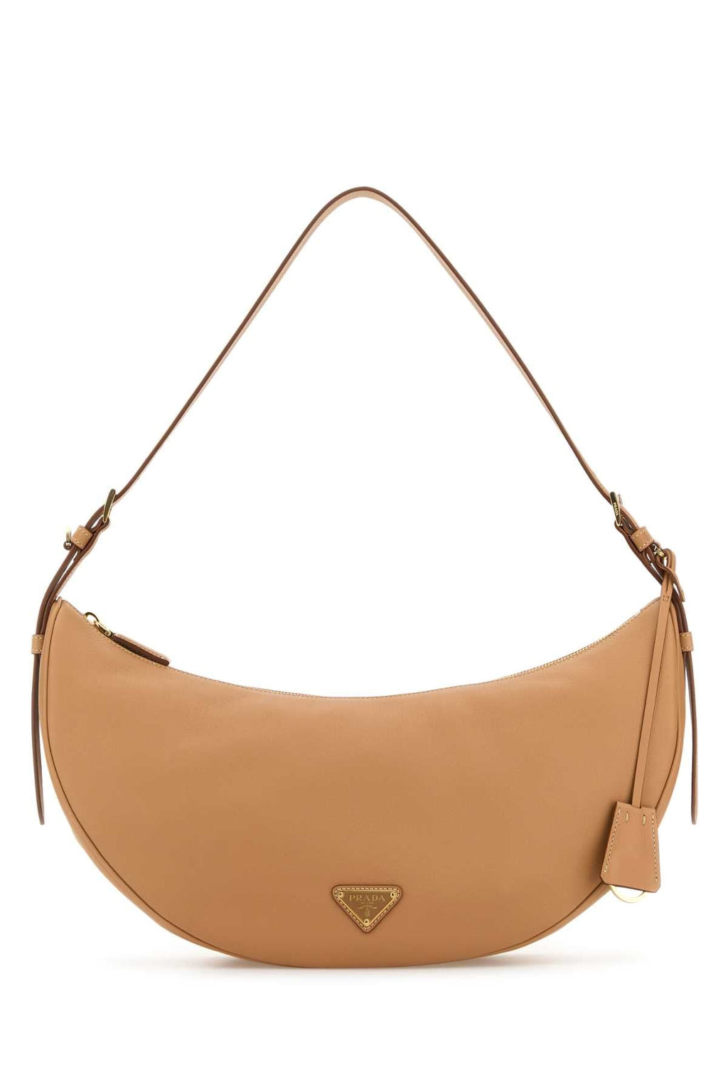 Prada ladies Peach Leather Large Prada Demi-Lune Crossbody Bag purse handbag