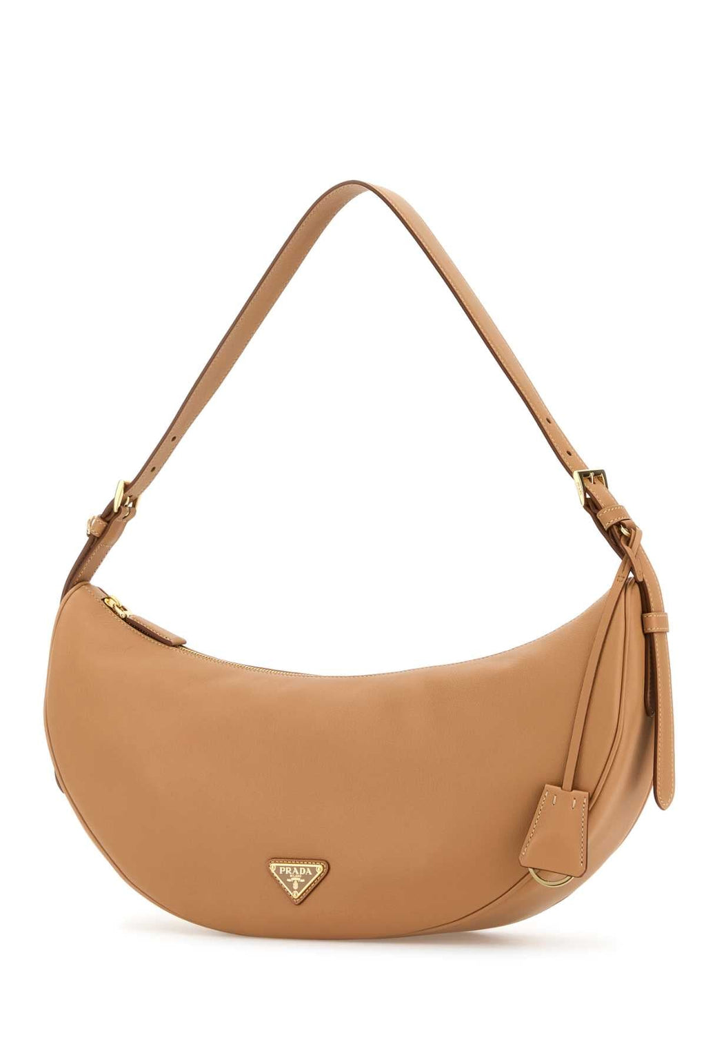 Prada ladies Peach Leather Large Prada Demi-Lune Crossbody Bag purse handbag