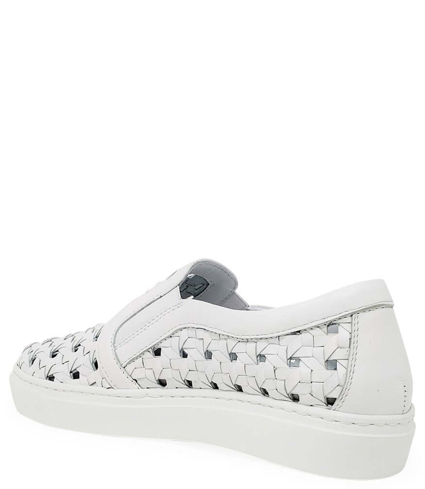 White soft  Leather Woven Sneakers Madison Maison Summer Italy Shoes