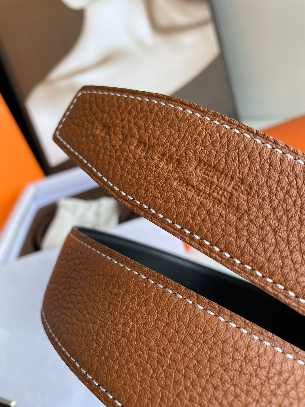 Hermes Men's Belt  Brown leather