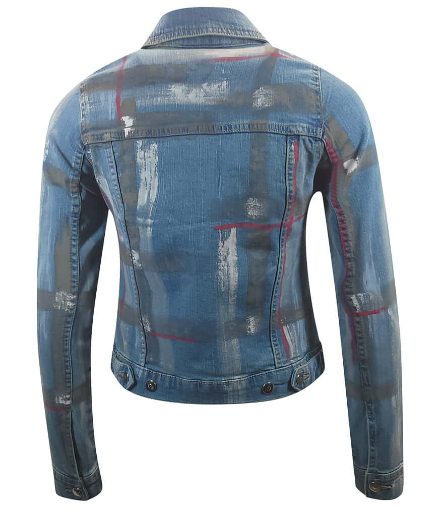 Light Blue / Brown Cotton Barbara Slim Jean Jacket Madison Maison denim Italy