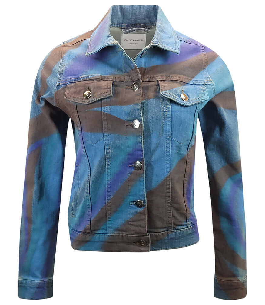 Light Blue Cotton Penelope Slim Jean Jacket Madison Maison denim Italy