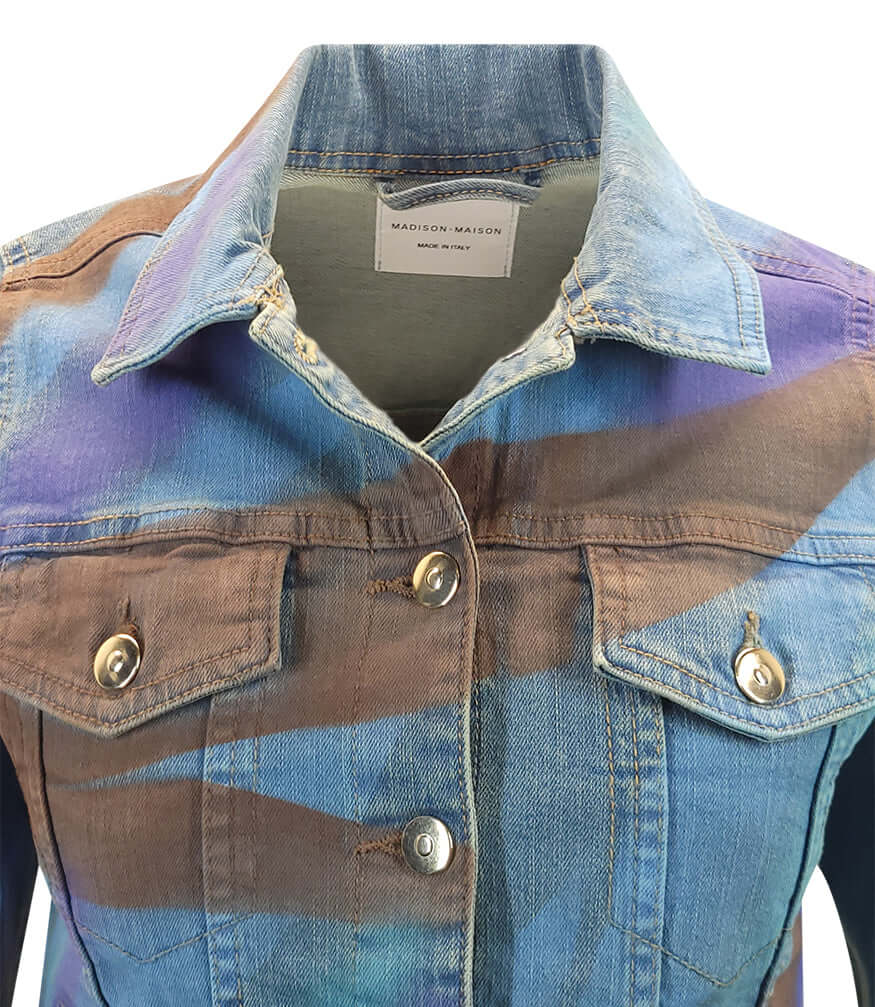 Light Blue Cotton Penelope Slim Jean Jacket Madison Maison denim Italy