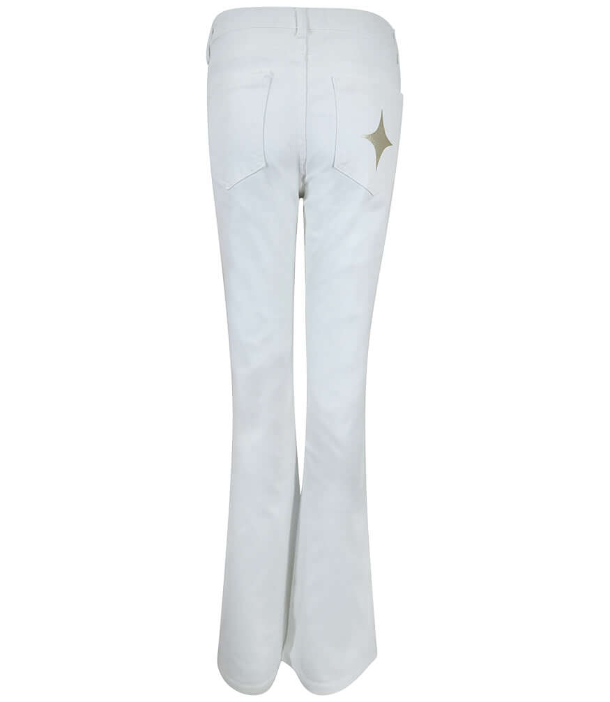 Designing Hollywood  X Madison Maison™ White Denim Jeans glitter sparkle Italy