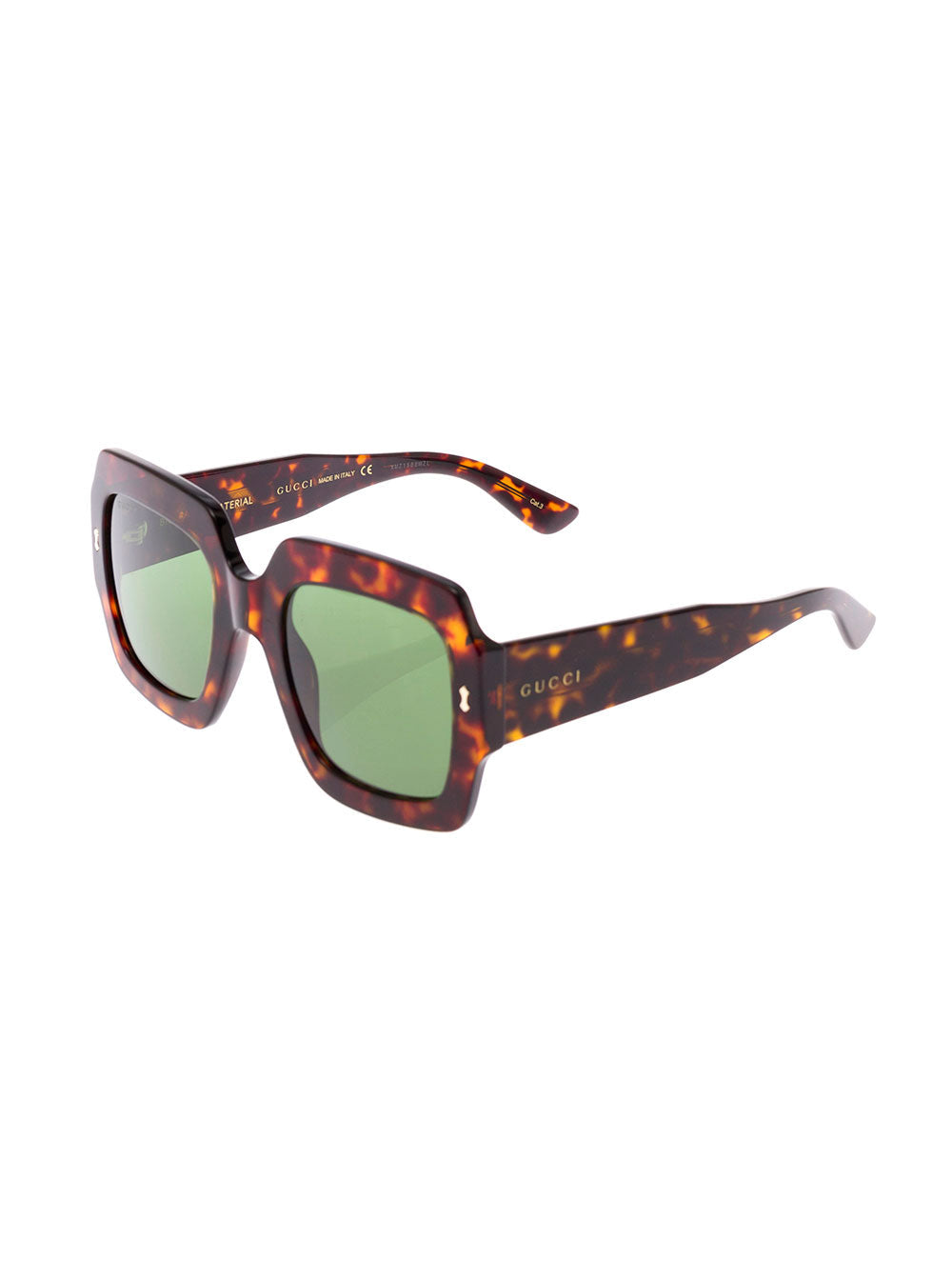 Gucci ladies Tortoise Brown Acetate Square Sunglasses