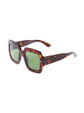 Gucci ladies Tortoise Brown Acetate Square Sunglasses