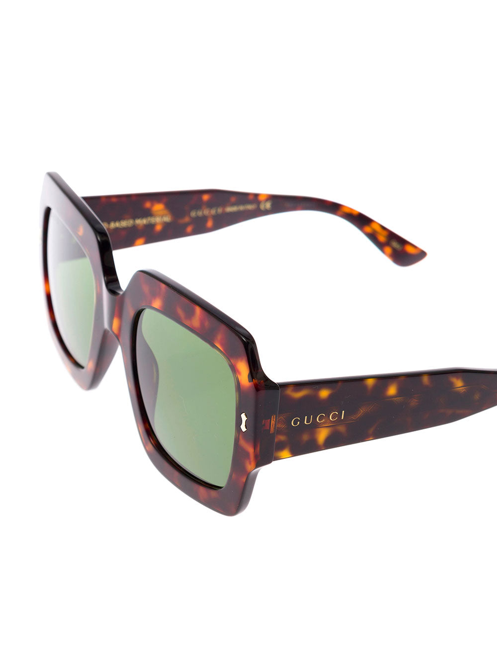 Gucci ladies Tortoise Brown Acetate Square Sunglasses