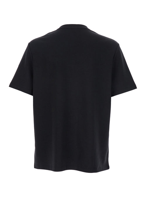 Balmain Men's Black Crewneck T-Shirt With Logo On The Front tee