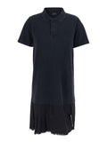 Balenciaga ladies Black Layered Dress With Polo Shirt Style Collar And Safety Pin Detail