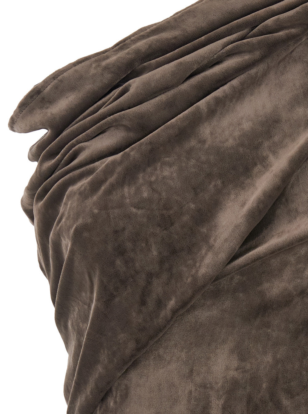 Rick Owens ladies 'Athena Arrowhead' Brown Asymmetric Long Dress With Ruched Neckline And Side Single Slit