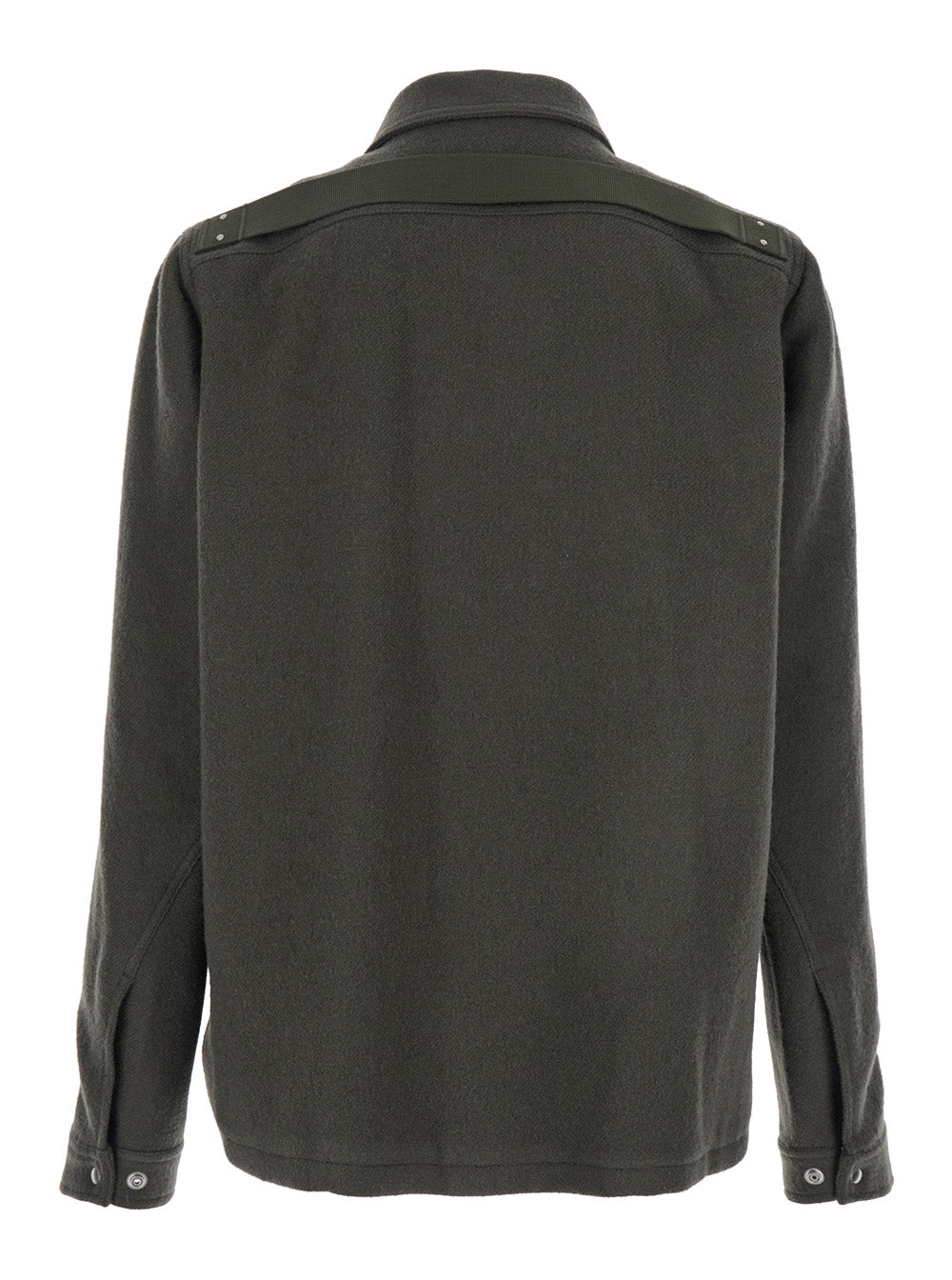 Rick Owens Men's 'Brad' Green Jacket With Classic Collar In Wool
