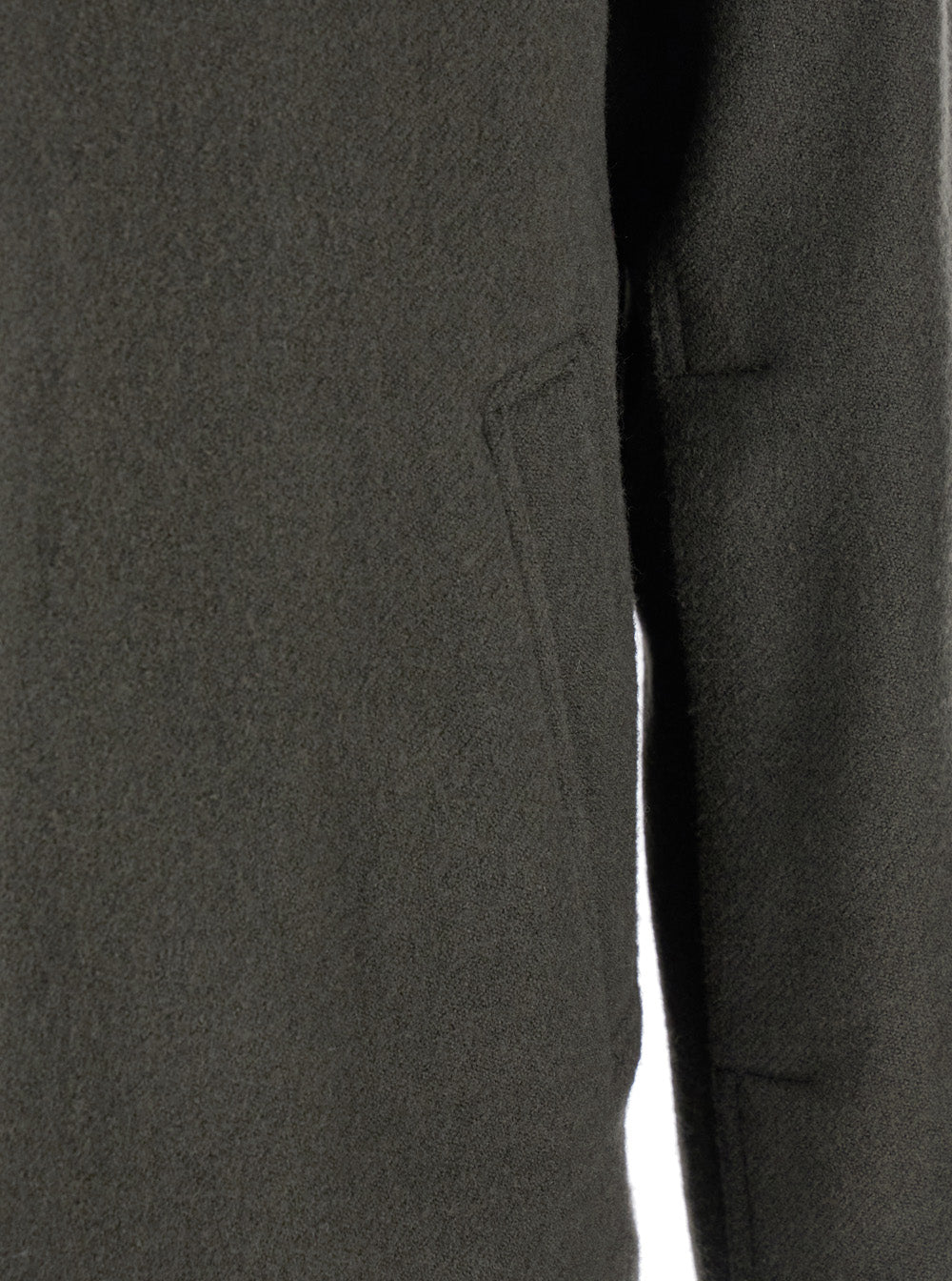 Rick Owens Men's 'Brad' Green Jacket With Classic Collar In Wool