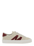 Moncler ladies White Low Top Sneakers Logo Patch Leather  shoes
