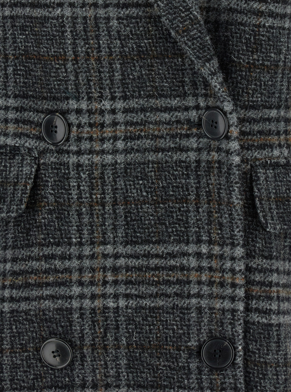 Isabel Marant Etoile 'Lexana' Grey Double-Breasted Coat With Peak Revers And All-Over plaid Motif In Wool Ladies