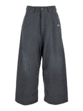 Balenciaga Men's S Grey Oversize Pants With Logo Detail On Front And Logo Patch On back