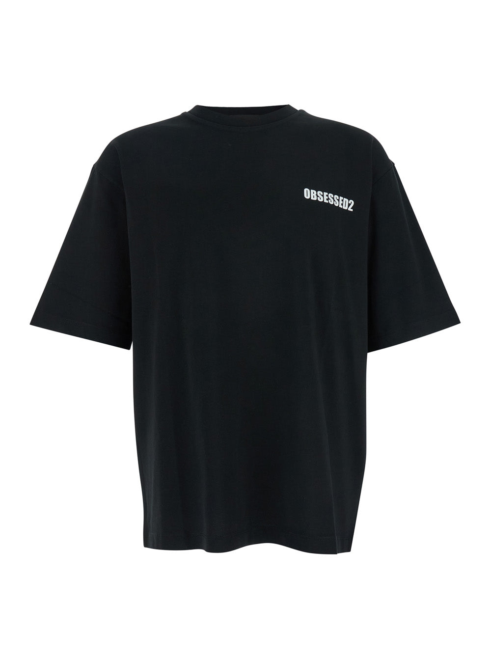Dsquared2 Men's Black T-Shirt With Logo On The Front Cotton tee