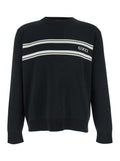 Gucci Men's Black Sweater With Logo Lettering On The Front Wool