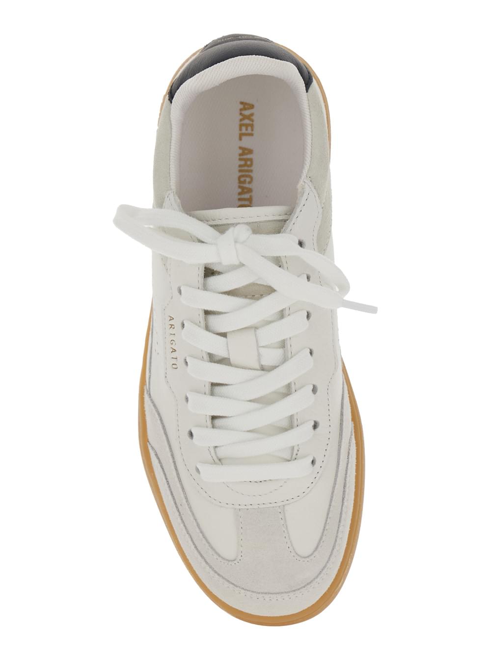 Axel Arigato ladies'Dice T-Toe' White Sneaker Low Top Logo Patch On Tongue Lettering Logo On Back In Leather