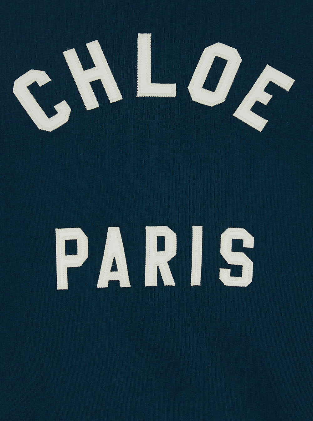 Chloé Paris ladies navy Crewneck Sweatshirt With Logo Lettering pullover