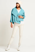 Nylon Cropped Asymmetrical Jacket - Haze ladies coat