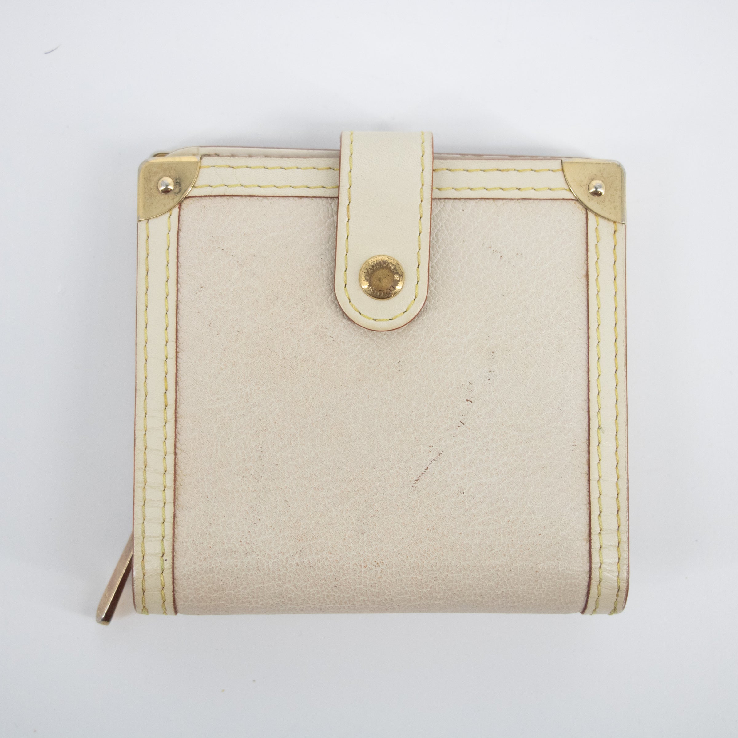 Louis Vuitton Ivory Suhali Compact Zippy Wallet  #2055