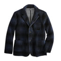 Boiled Wool Buffalo Plaid Blazer Men's GIONFRIDDO Italy Blue Black