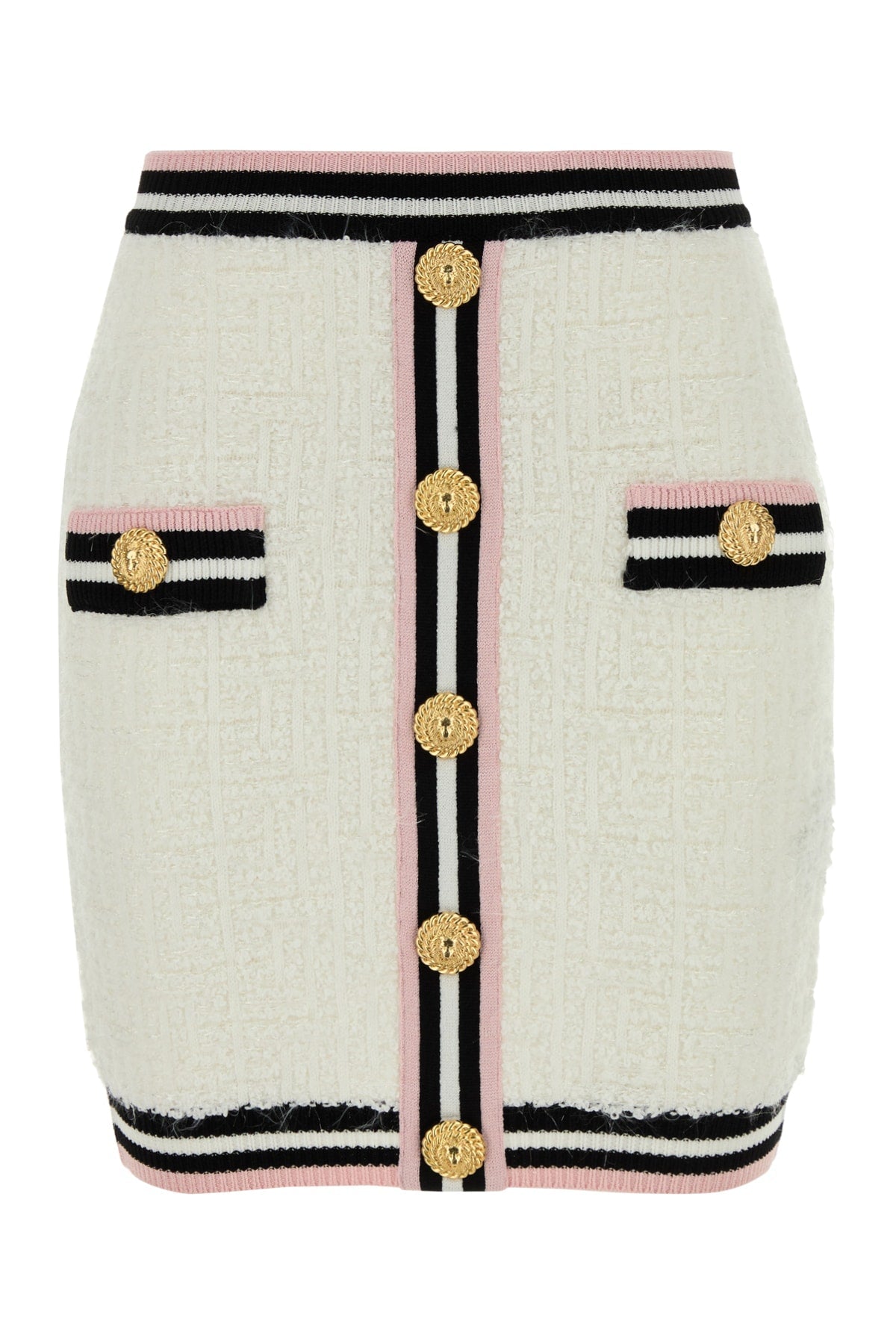 Balmain ladies Gonna skirt ivory black pink