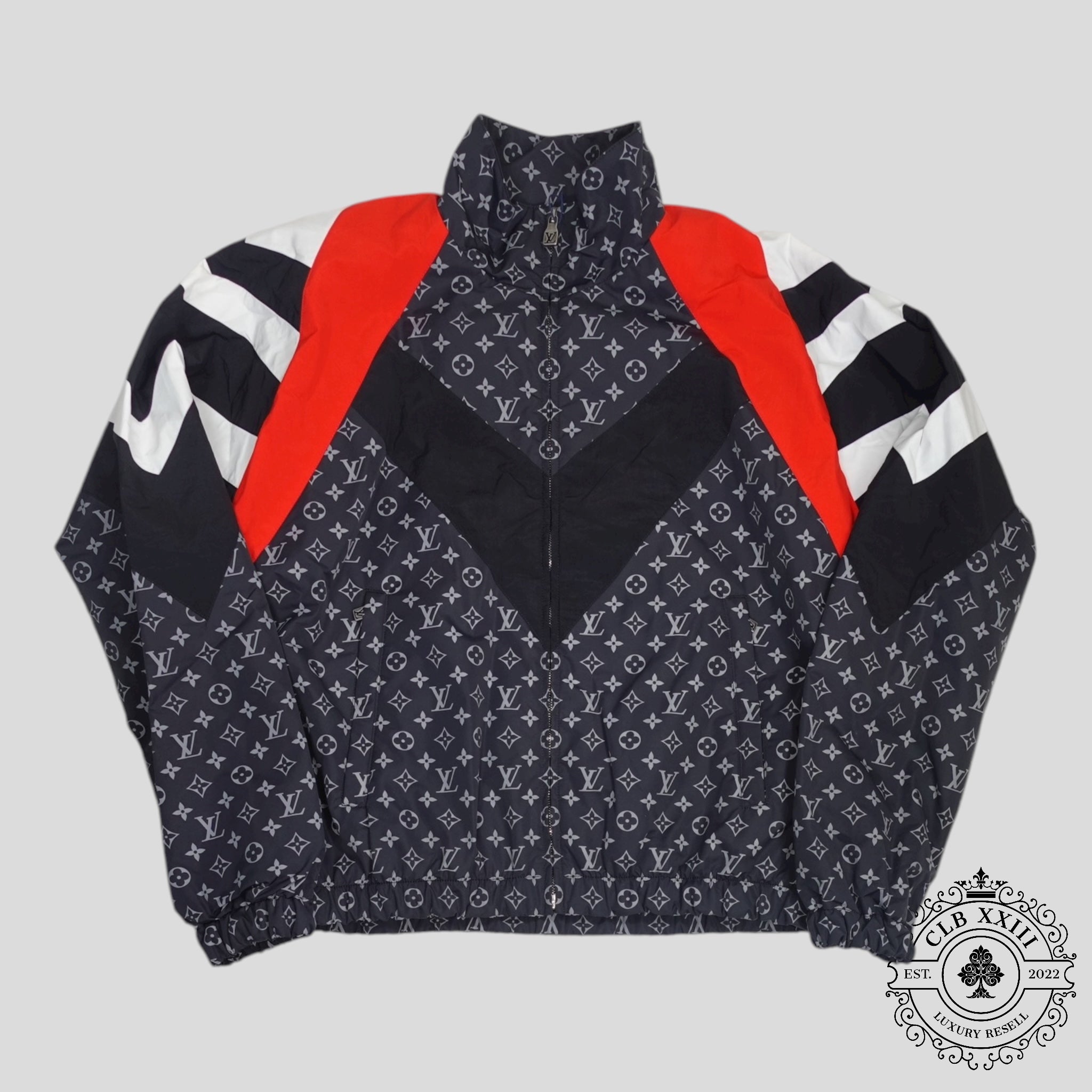 Louis Vuitton Monogram Nylon Printed Track Top in Black coat jacket men's unisex 52