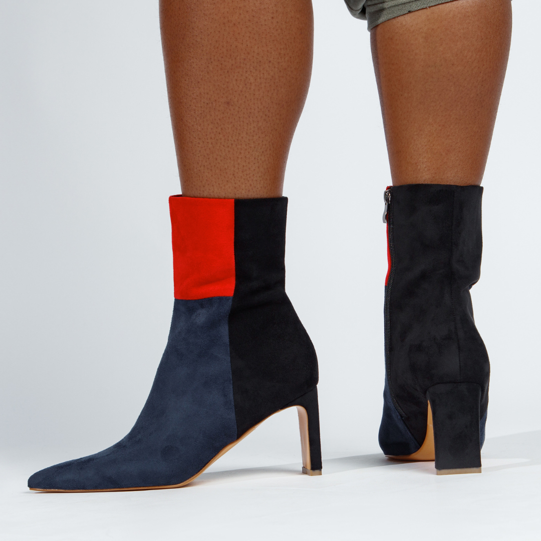 Simone Booties Red Black Blue stiletto boots large sizes