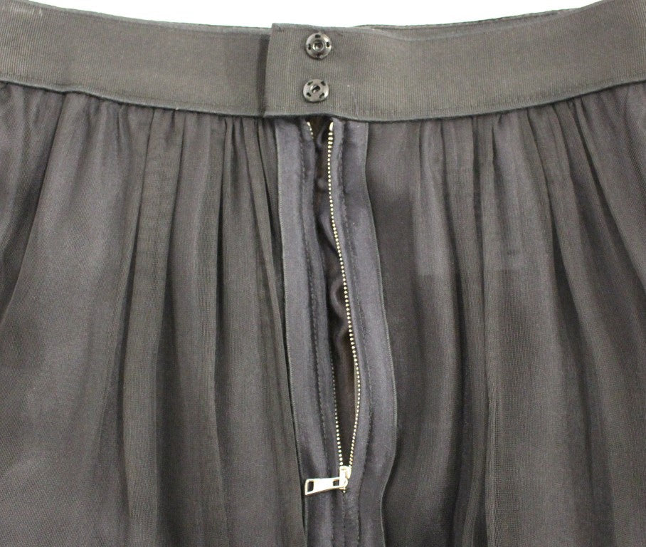 Dolce & Gabbana Black Silk formal cocktail evening Skirt