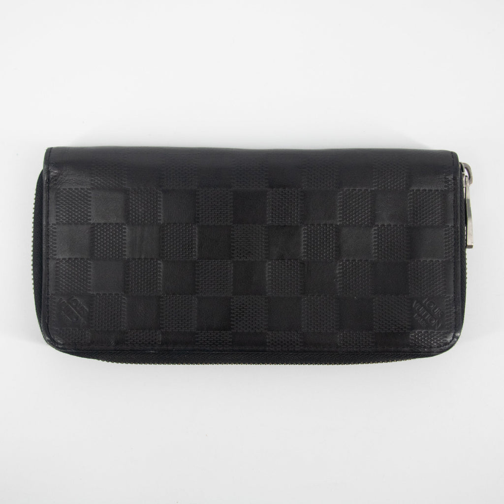Louis Vuitton Black Damier Infini Vertical Zippy Wallet #2267 LV