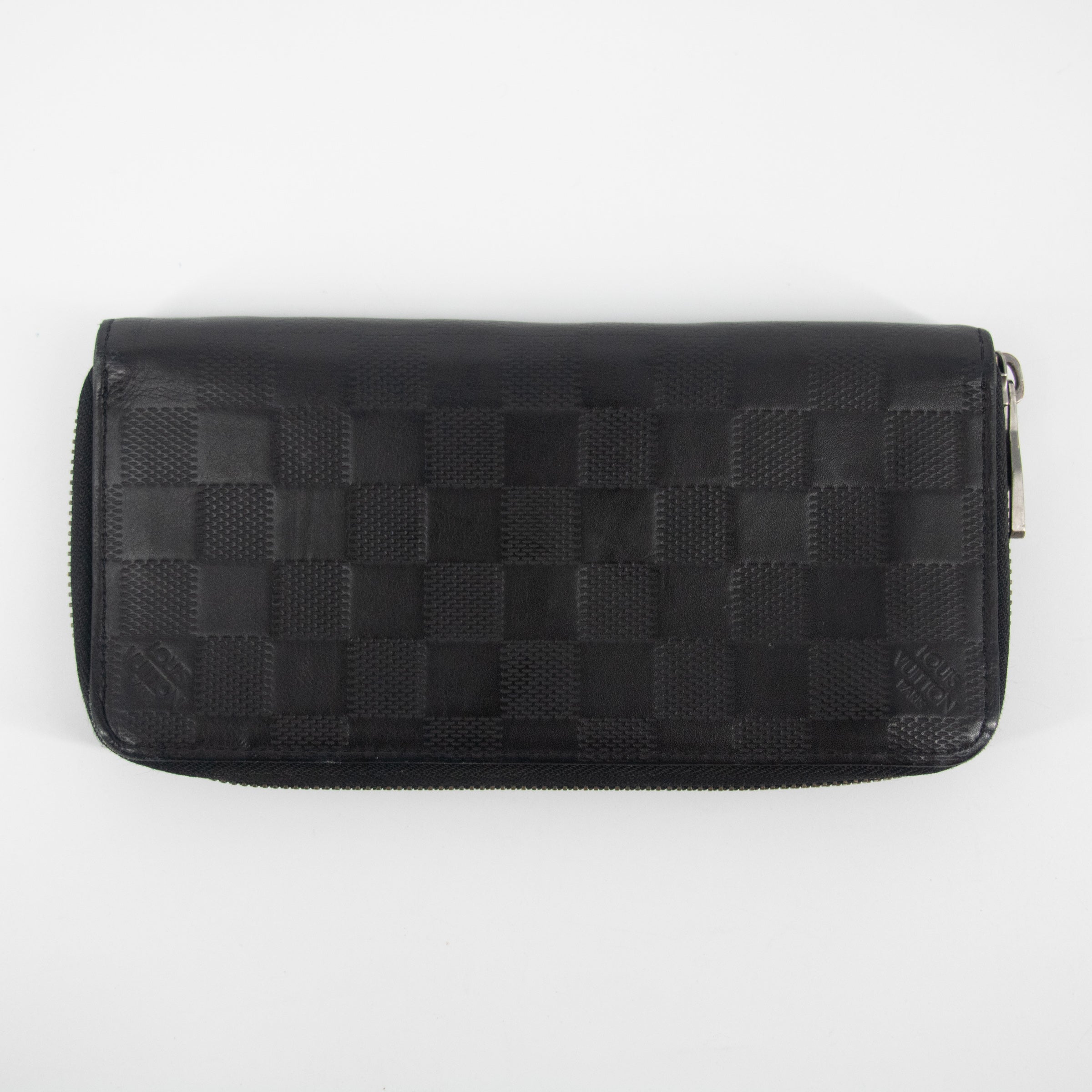 Louis Vuitton Black Damier Infini Vertical Zippy Wallet #2267 LV