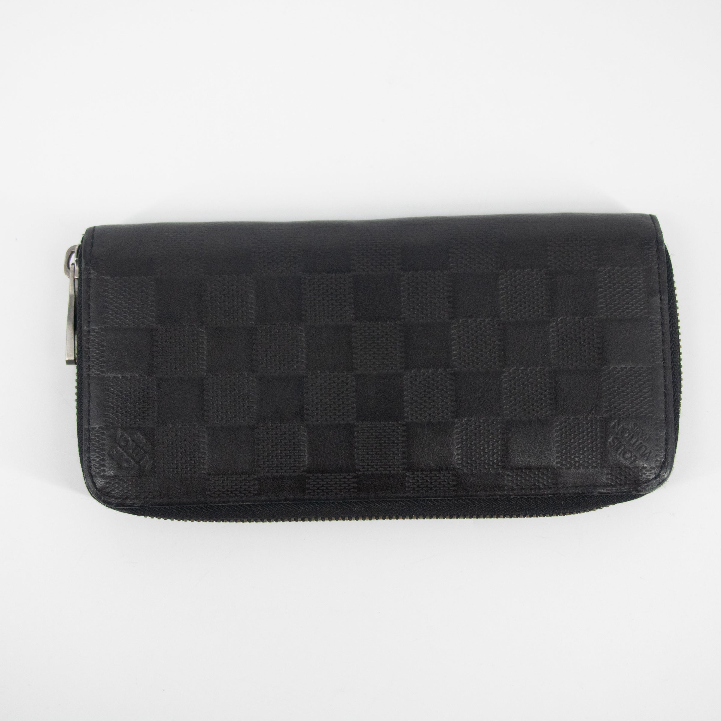 Louis Vuitton Black Damier Infini Vertical Zippy Wallet #2267 LV