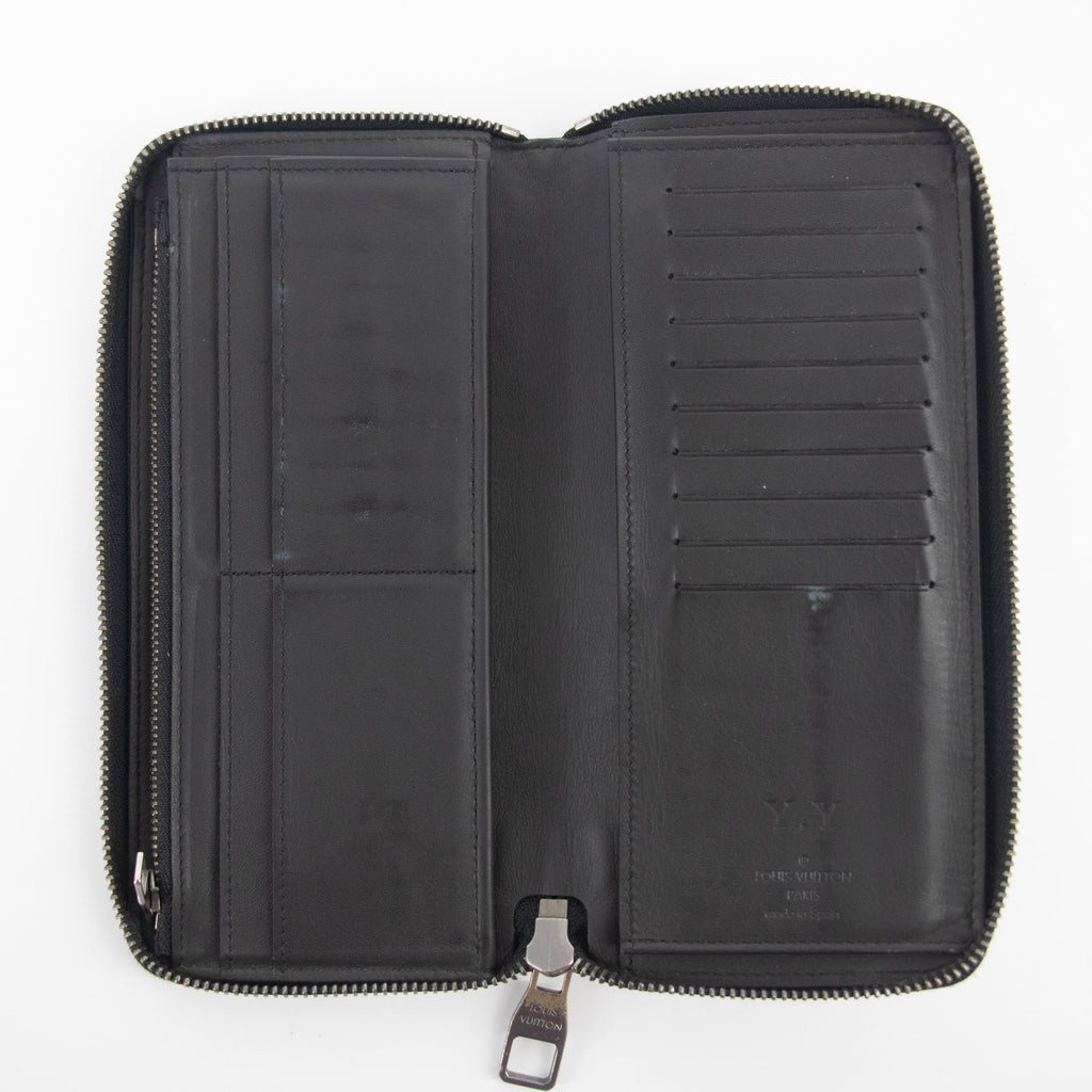 Louis Vuitton Black Damier Infini Vertical Zippy Wallet #2267 LV