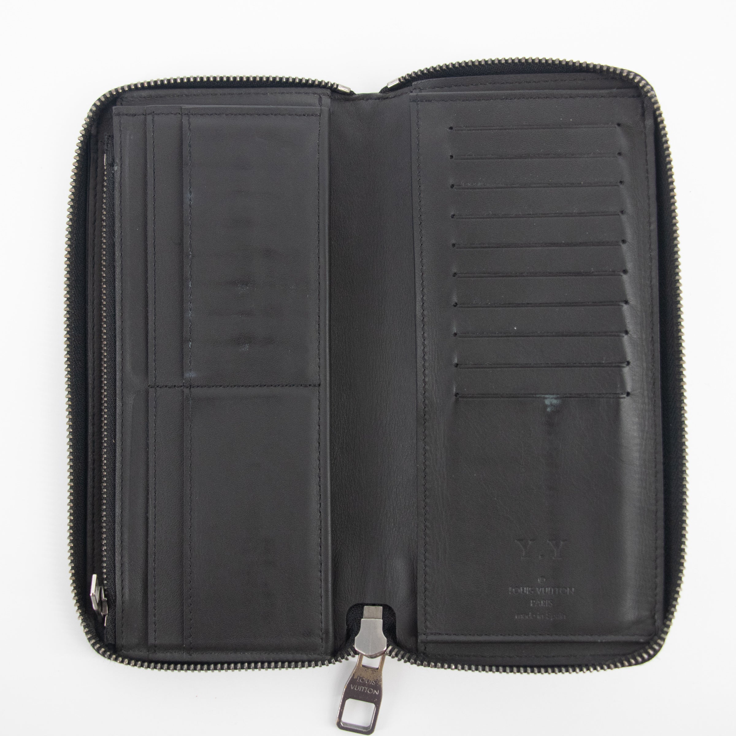 Louis Vuitton Black Damier Infini Vertical Zippy Wallet #2267 LV