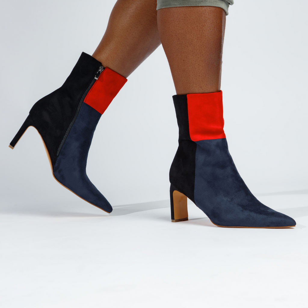 Simone Booties Red Black Blue stiletto boots large sizes