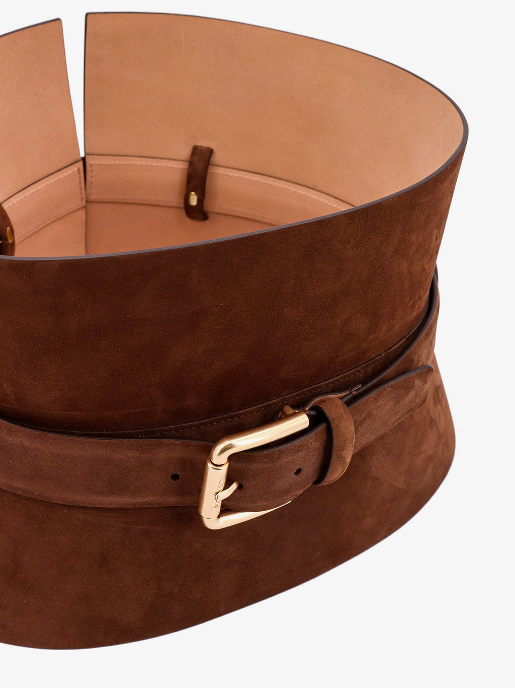 Max Mara Ladies Brown Nubuck leather Bustier Belt