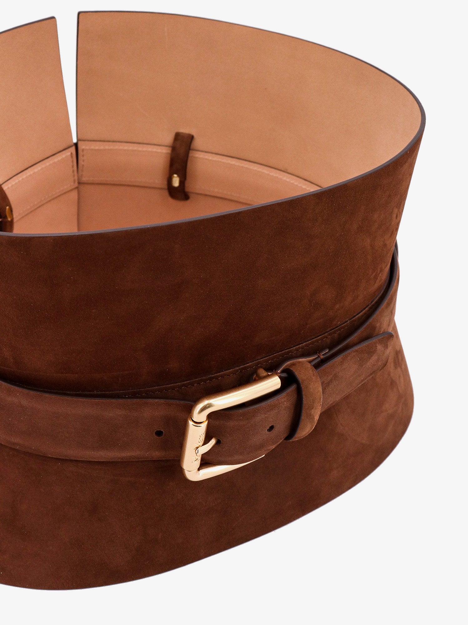 Max Mara Ladies Brown Nubuck leather Bustier Belt