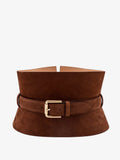 Max Mara Ladies Brown Nubuck leather Bustier Belt